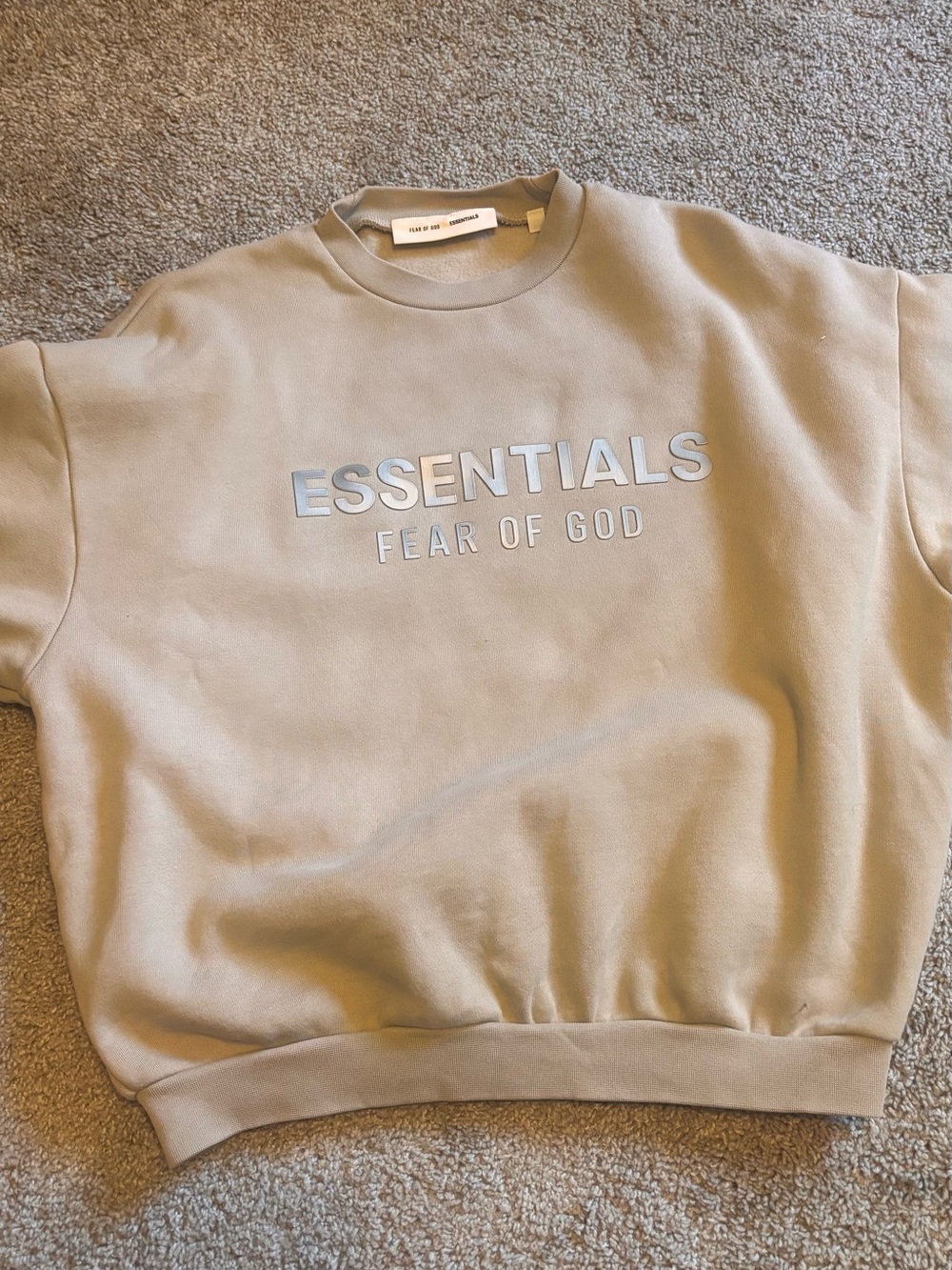 Fear of God ESSENTIALS Beige Crewneck Sweatshirt